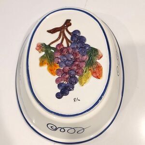 Bassano Hand Painted Grapes Italian Mold Wall Hanging Vintage